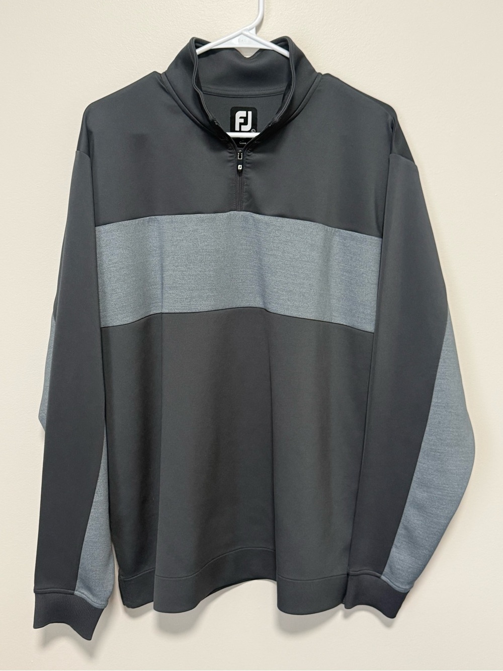 FootJoy FJ Men’s Large Gray Colorblock 1/4 Zip Golf Pullover